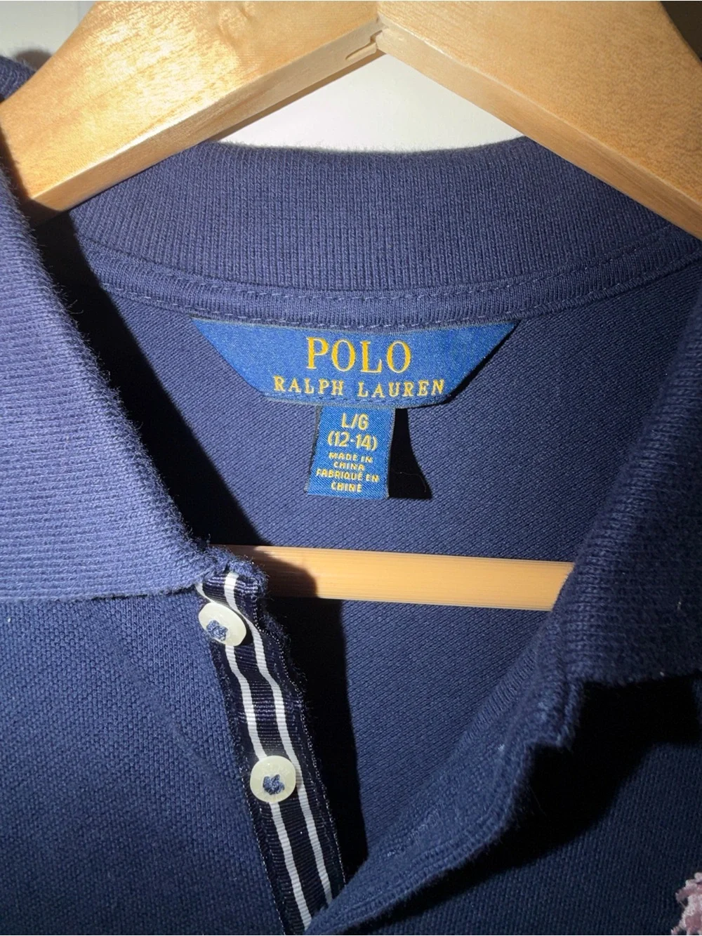 Polo by Ralph Lauren Girls  Navy Polo Dress with Pink Pony 12-14